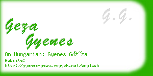 geza gyenes business card